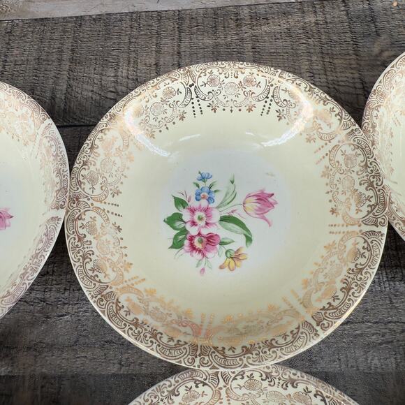 Vintage Eggshell Nautilus Dinner Plate Set Floral E 45 N 5 - Picture 9 of 16